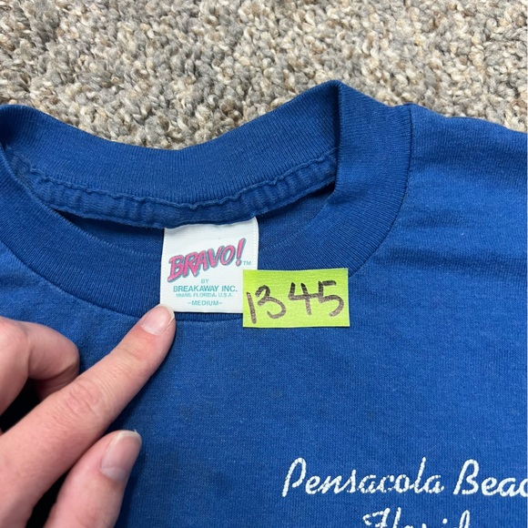 vintage shirt mens medium blue short sleeve Pensacola beach FL single stitch USA - Picture 6 of 10